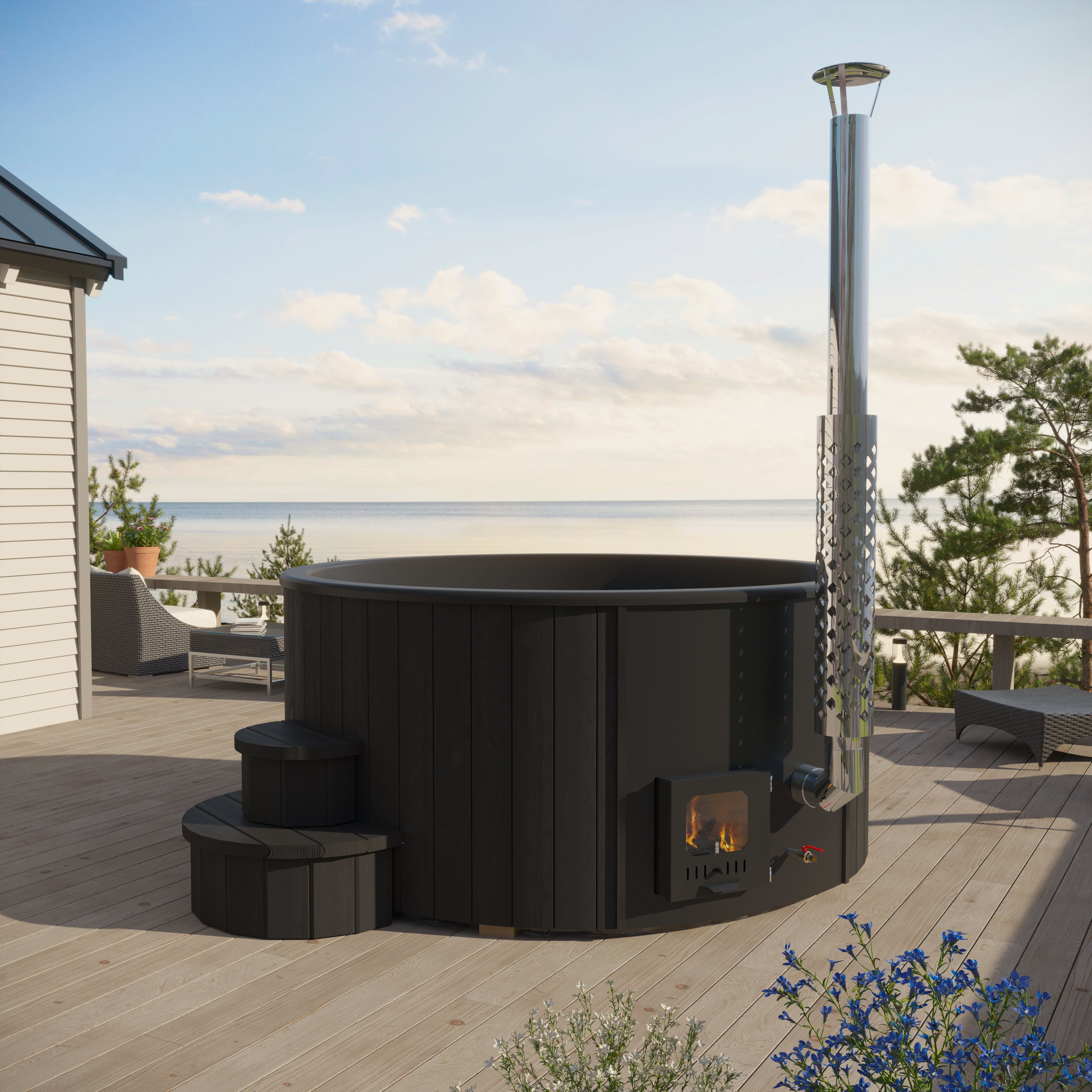 SaunaLife Model S4B – Wood-Burning Hot Tub (Up to 6 Persons)