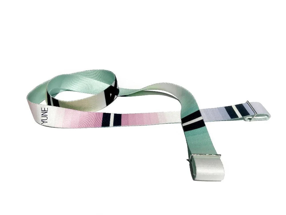 Helena Yoga Strap – Rainbow Stretching Strap w/ Metal Buckles | Yune Yoga-0